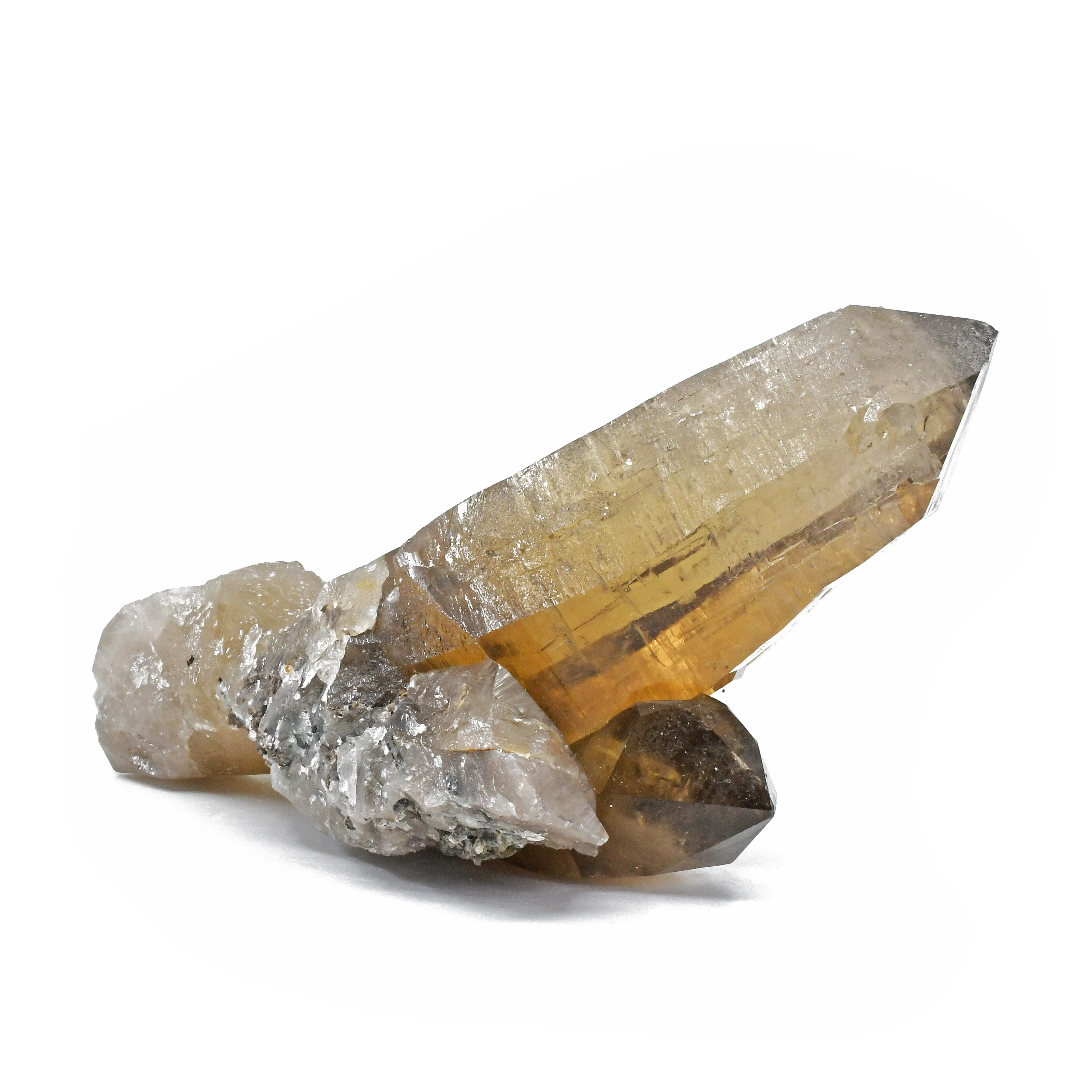Citrine Twin Cathedral Crystals With Muscovite - Brazil