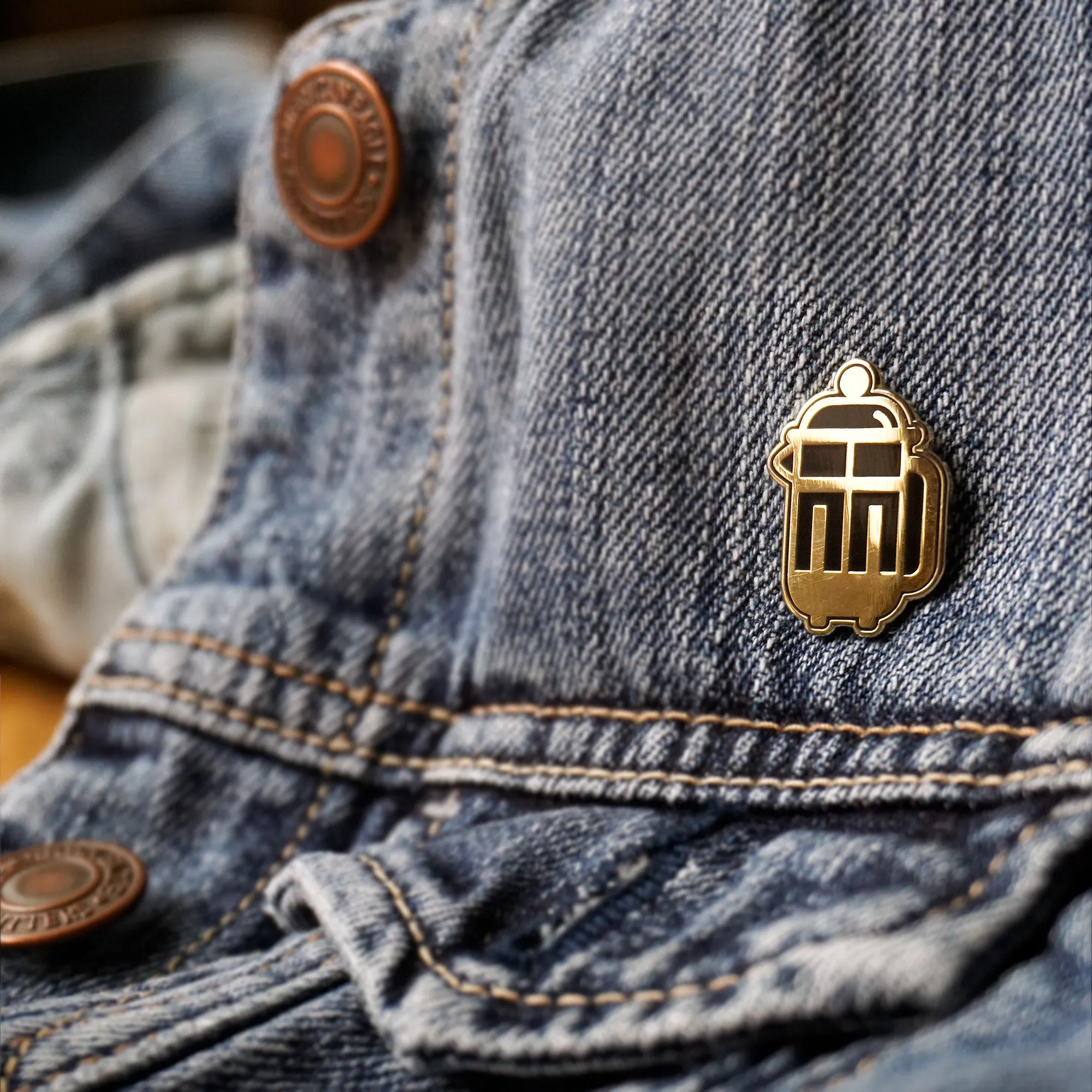 Coffee Collection: French Press Coffee Maker Lapel Enamel Pin