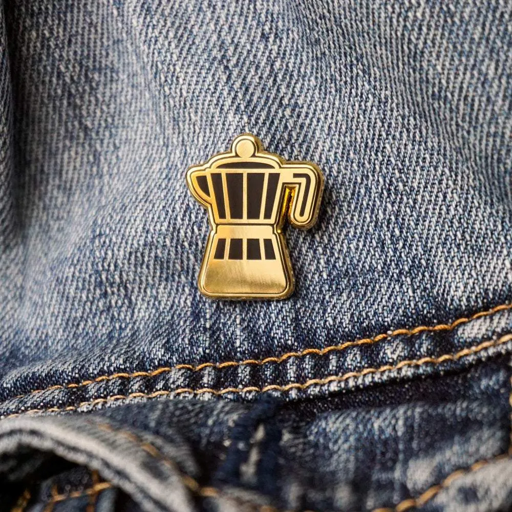 Coffee Collection: Stove Top Coffee Maker Lapel Enamel Pin