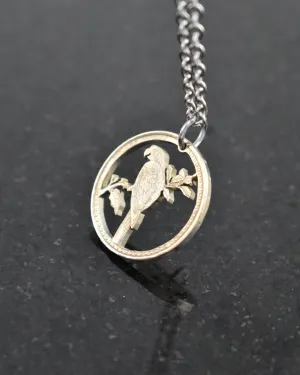 Colombia - Cut Coin Pendant with Parrot