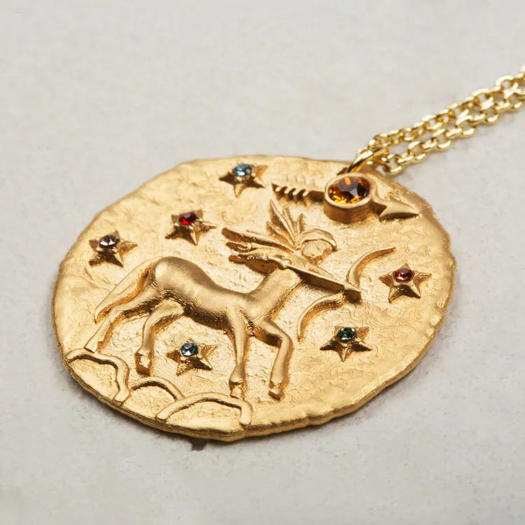 Constellation Sagittarius Zodiac Sign Pendant Necklace
