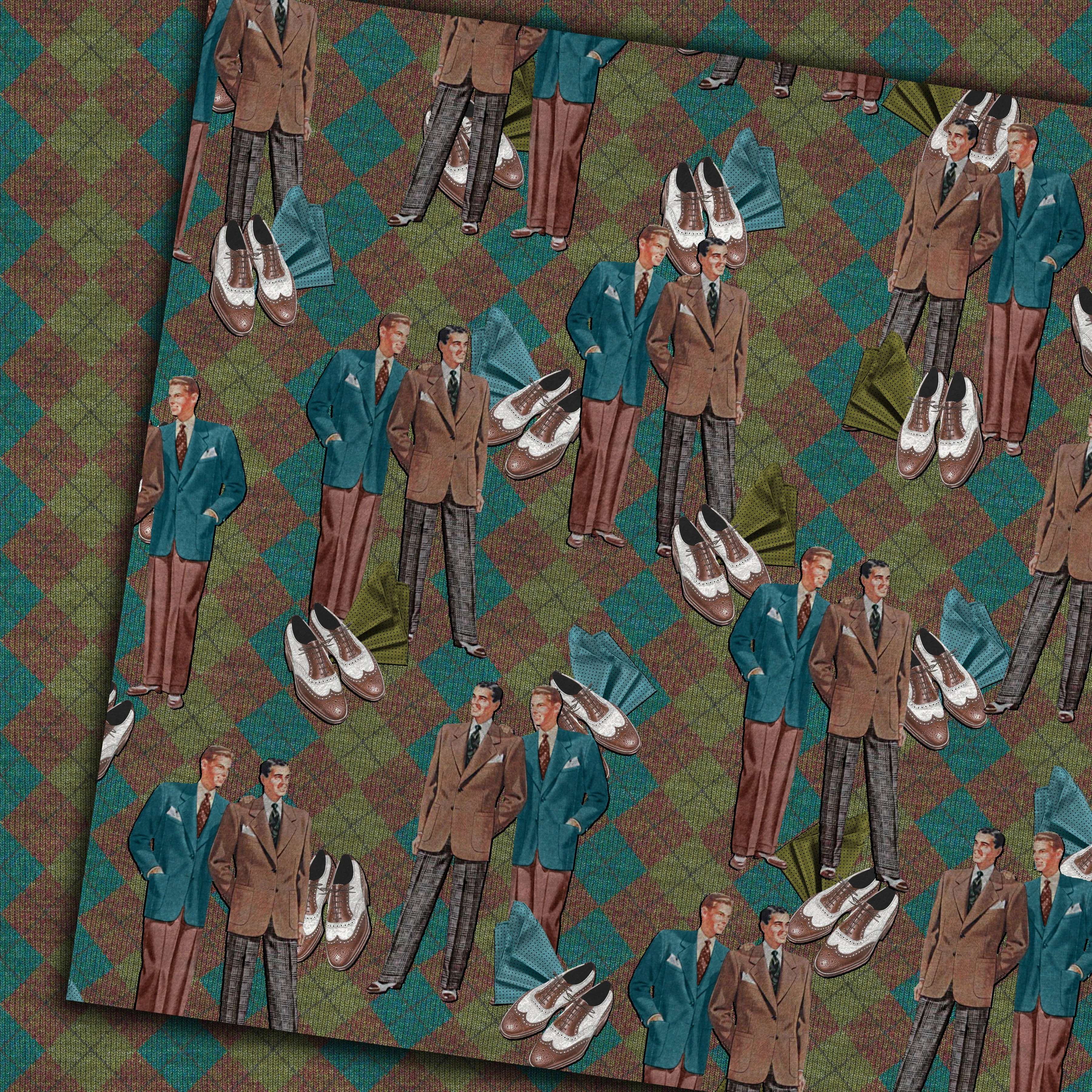 Country Craft Creations - Retro Men - 12x12 - 28 Sheets- Cotton Bristol