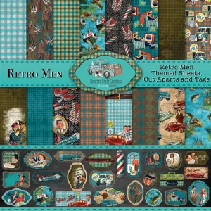 Country Craft Creations - Retro Men - 12x12 - 28 Sheets- Cotton Bristol