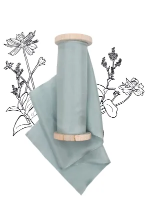 Cove Teal Silk Ribbon in Habotai