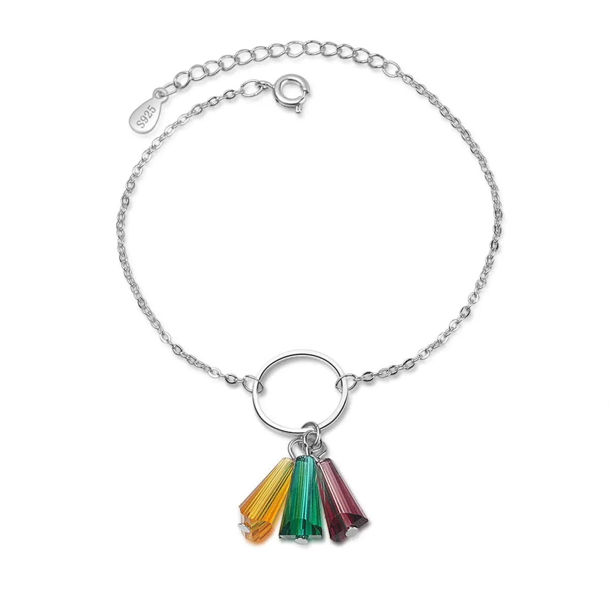 Crystal & 18K Gold-Plated Rainbow Charm Bracelet