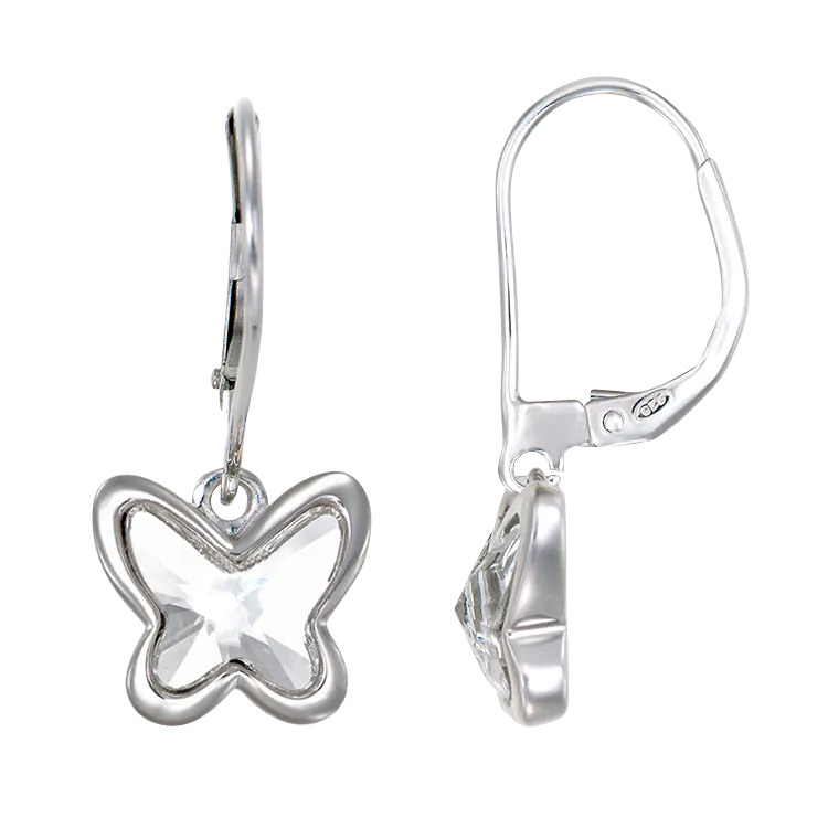 Crystal Butterfly Drop Earrings
