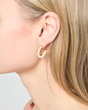 Crystal Pearl Hoops