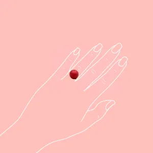 Crystal Pearl Ring - Red