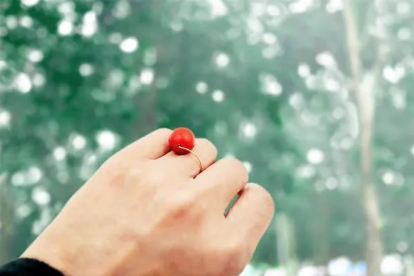 Crystal Pearl Ring - Red