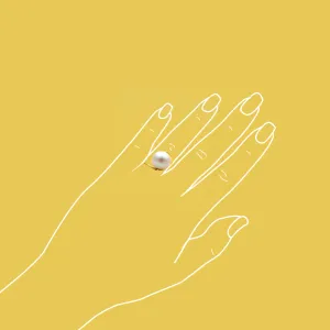 Crystal Pearl Ring - White