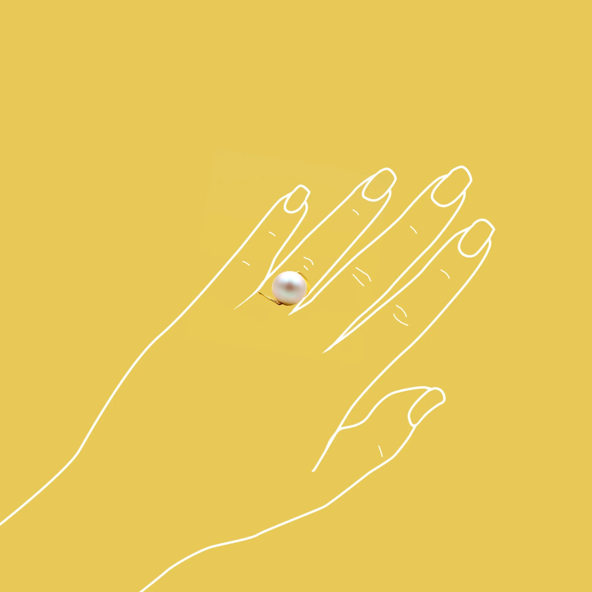 Crystal Pearl Ring - White