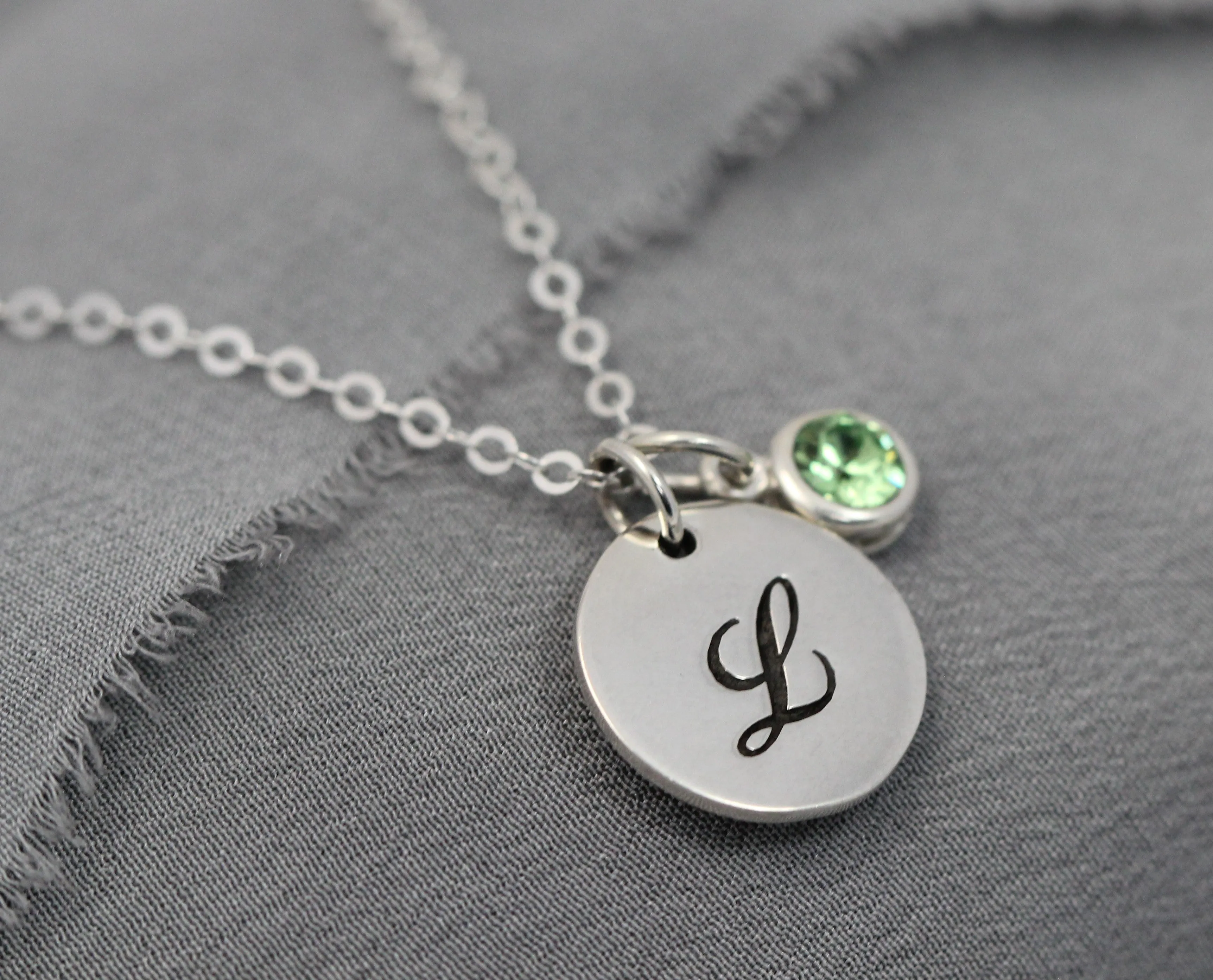 Custom Initial Necklace, Birthstone Jewelry, Personalized Gift for Mom