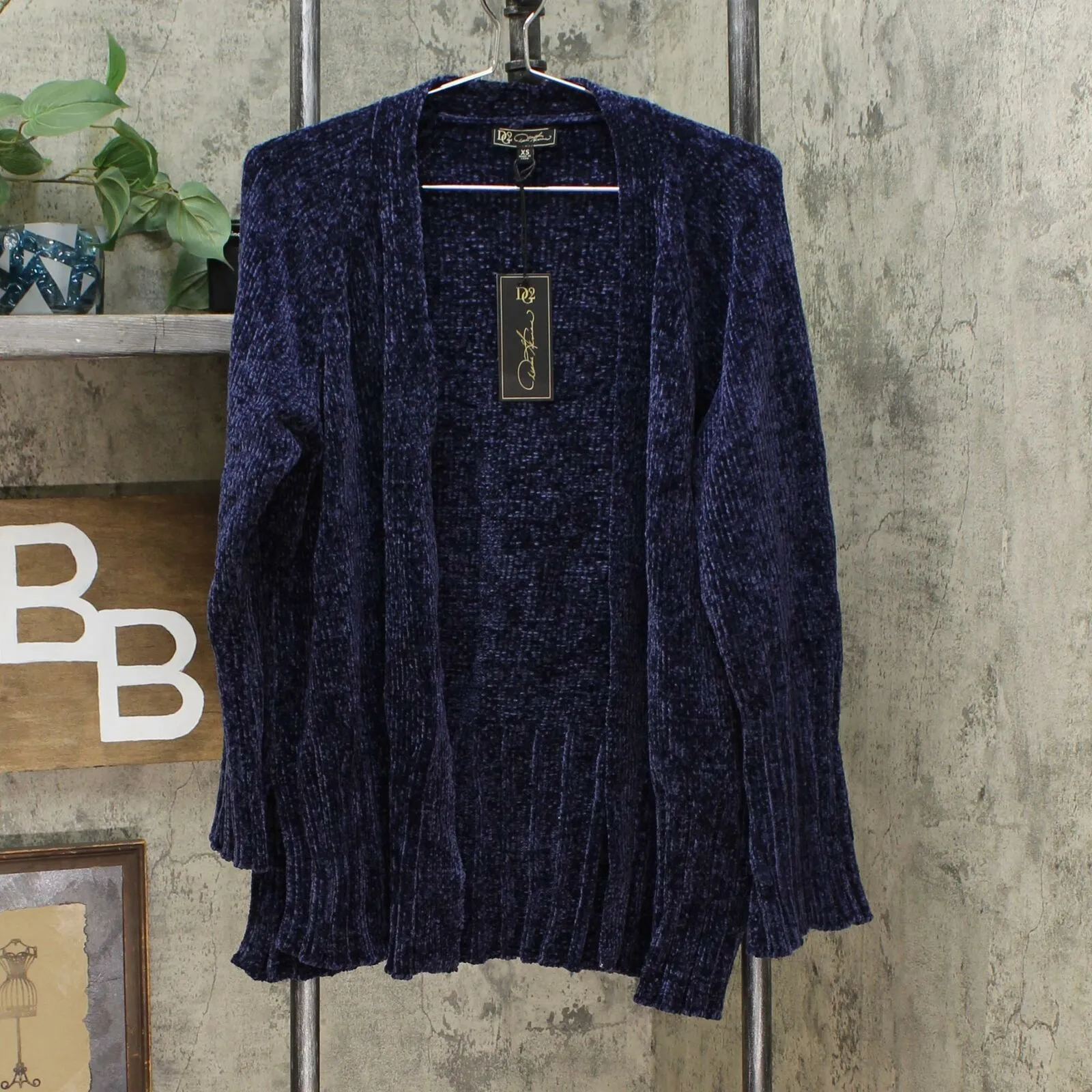 DG2 by Diane Gilman Women's Heathered Chenille Cardigan Sweater
