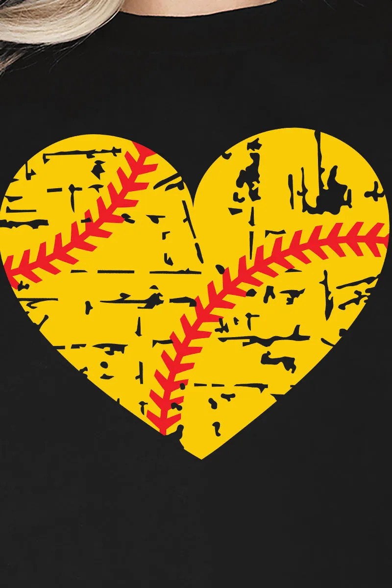 Distressed Softball Heart Unisex NuBlend Crew Sweatshirt