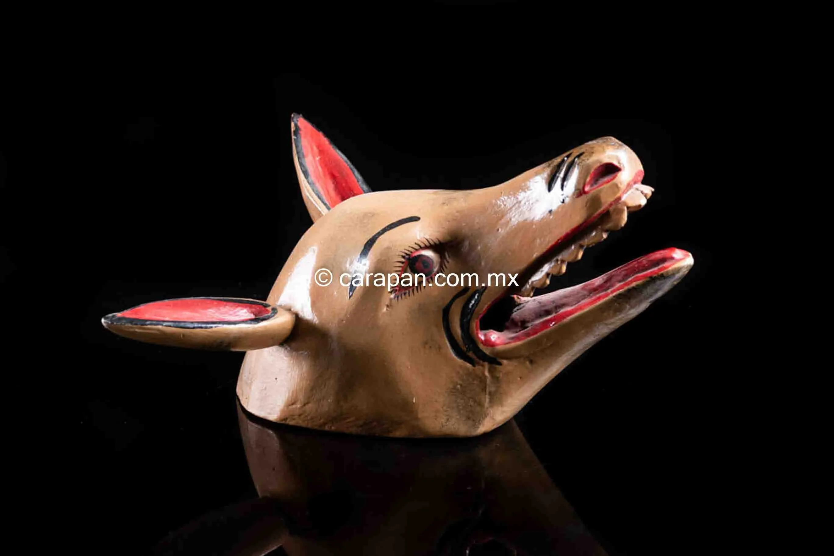 Donkey Wooden Mask from Guerrero, Mexico