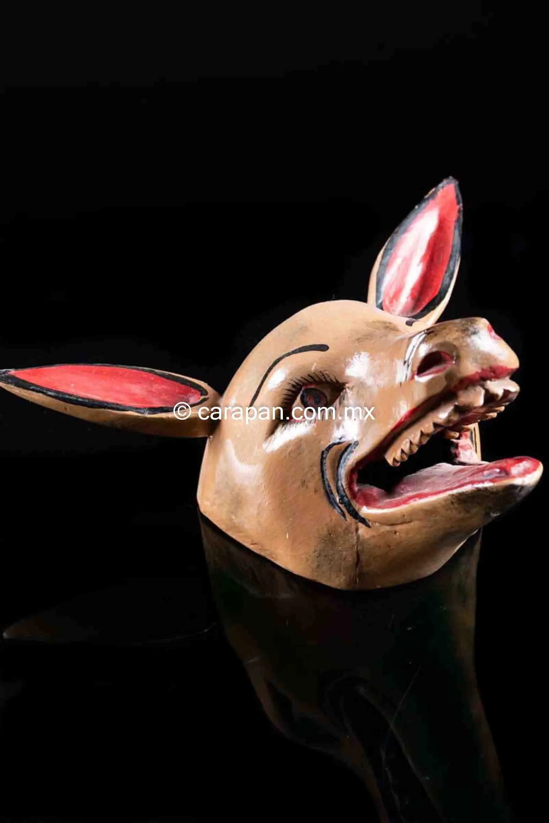 Donkey Wooden Mask from Guerrero, Mexico