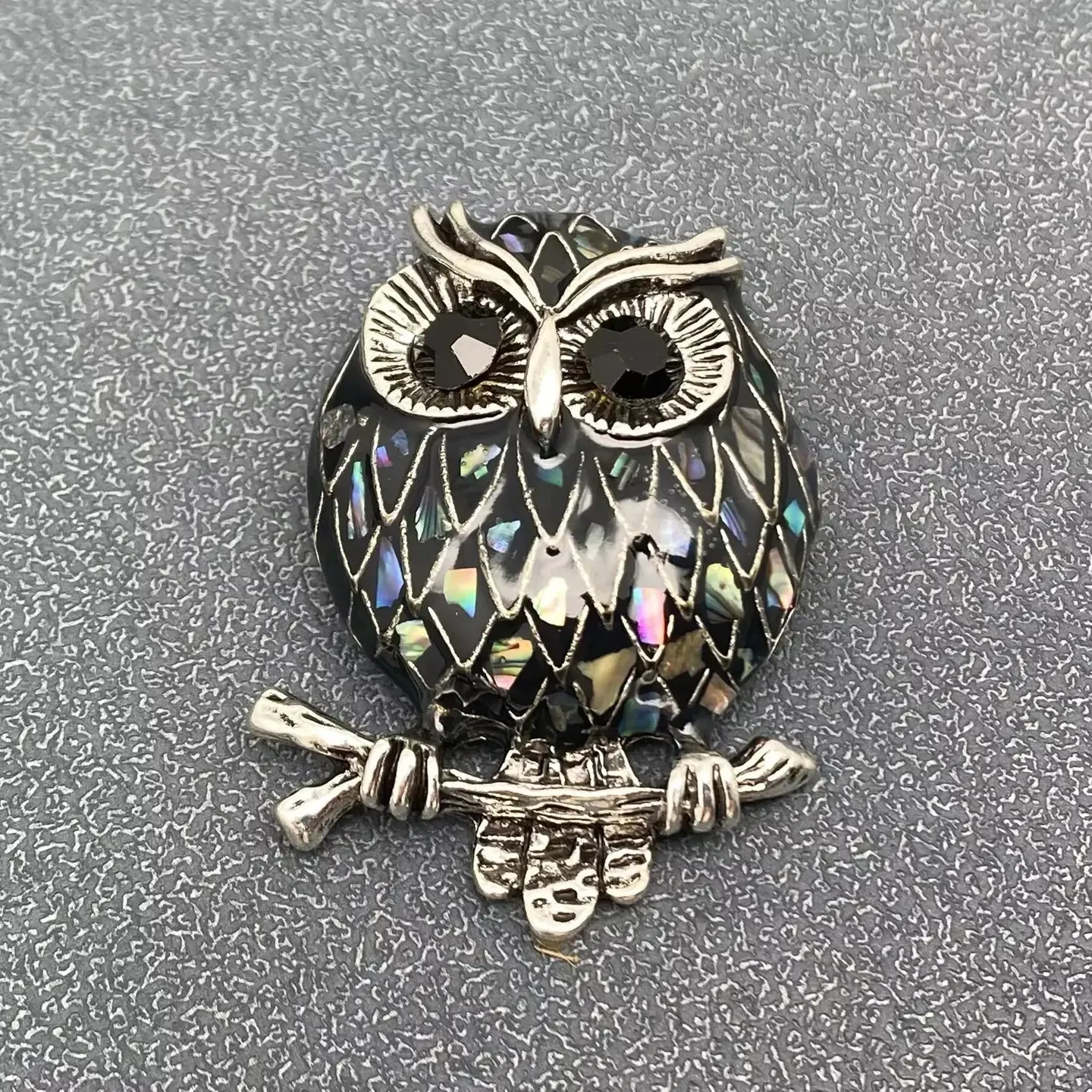 Enamel Owl Brooch