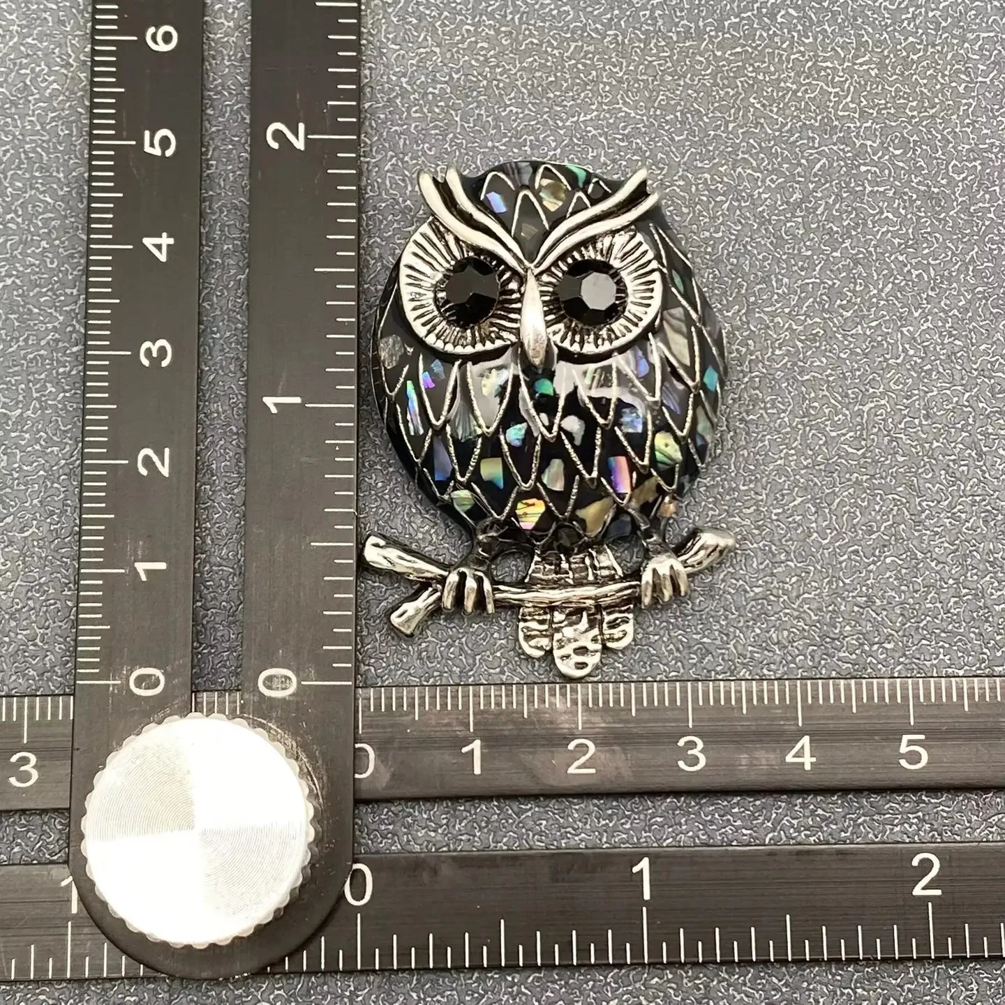 Enamel Owl Brooch