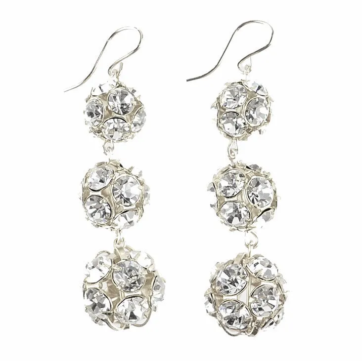 Europa Rhinestone Ball Graduated Earrings (WS)