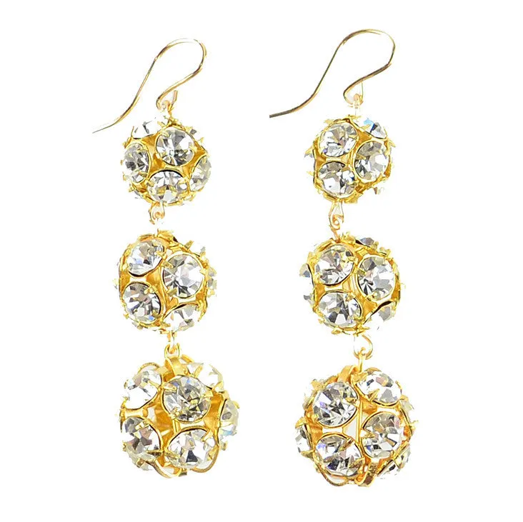Europa Rhinestone Ball Graduated Earrings (WS)