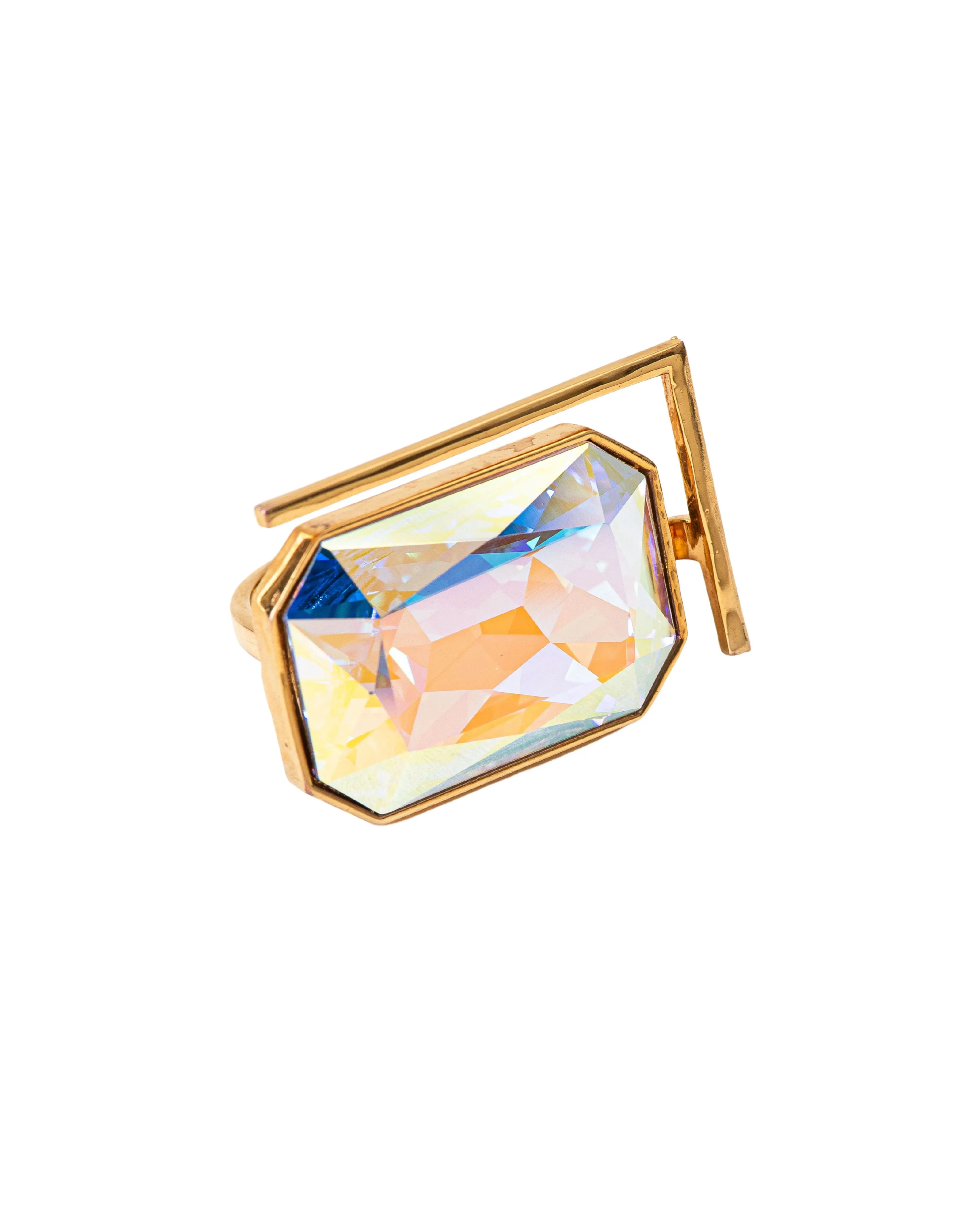 Fashion Jewelry-18k Gold Plated-Cocktail Ring-Radiance Crystal-Multi-VOYCE1004-M-Fashion Edit Voyce
