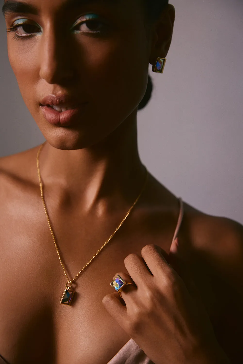 Fashion Jewelry-18k Gold Plated-Ring-Sirius Crystal-Multi-VOYCE1001-Fashion Edit Voyce