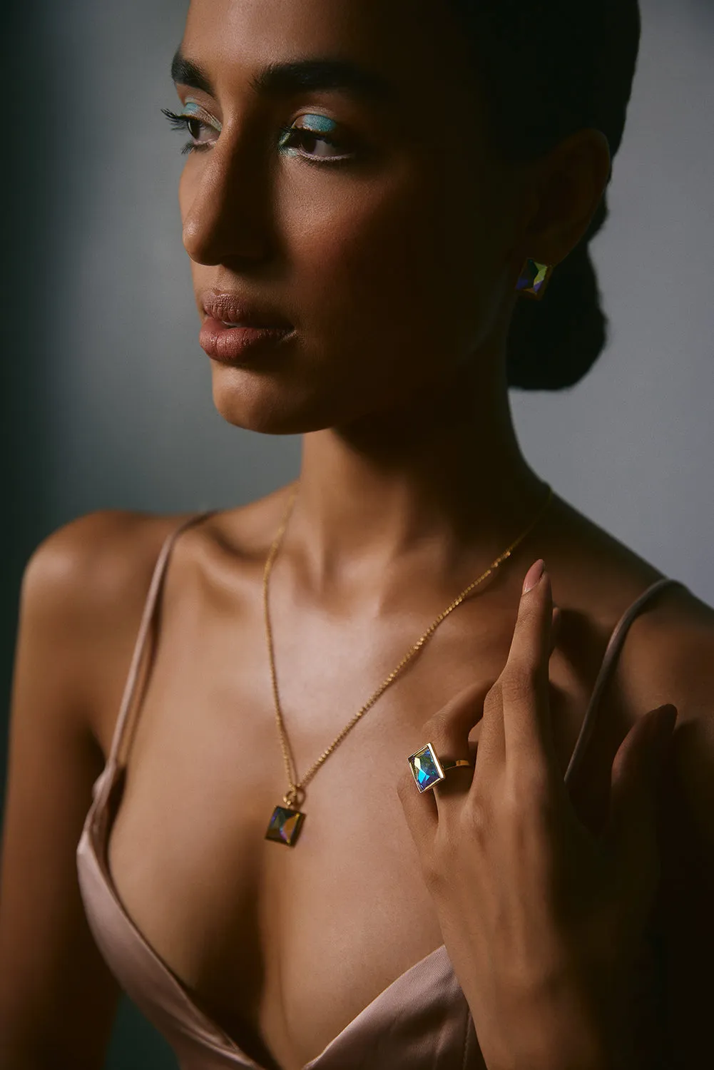 Fashion Jewelry-18k Gold Plated-Ring-Sirius Crystal-Multi-VOYCE1001-Fashion Edit Voyce