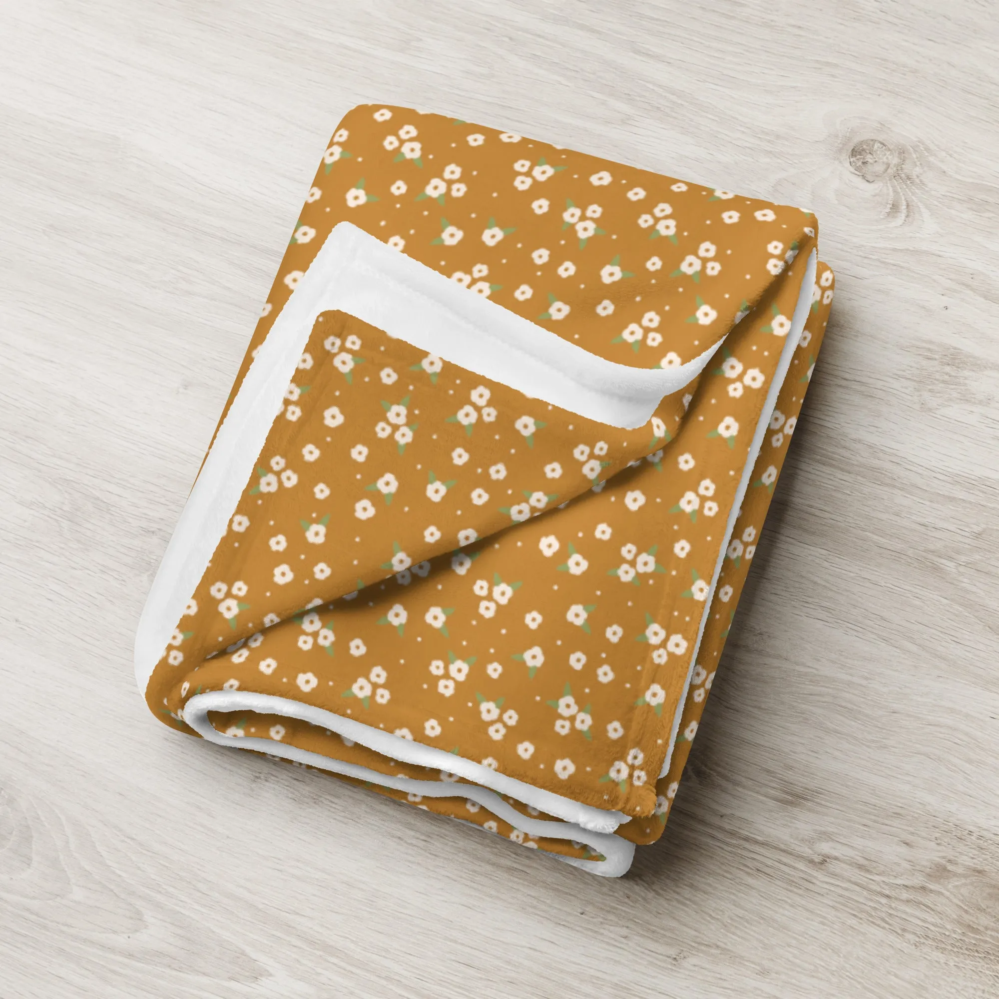 Field of Gold Floral Throw Blanket