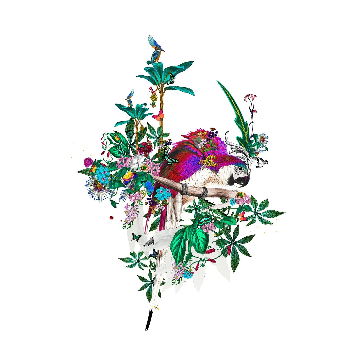 Flora & Fauna Lear - Neon White - Art Print