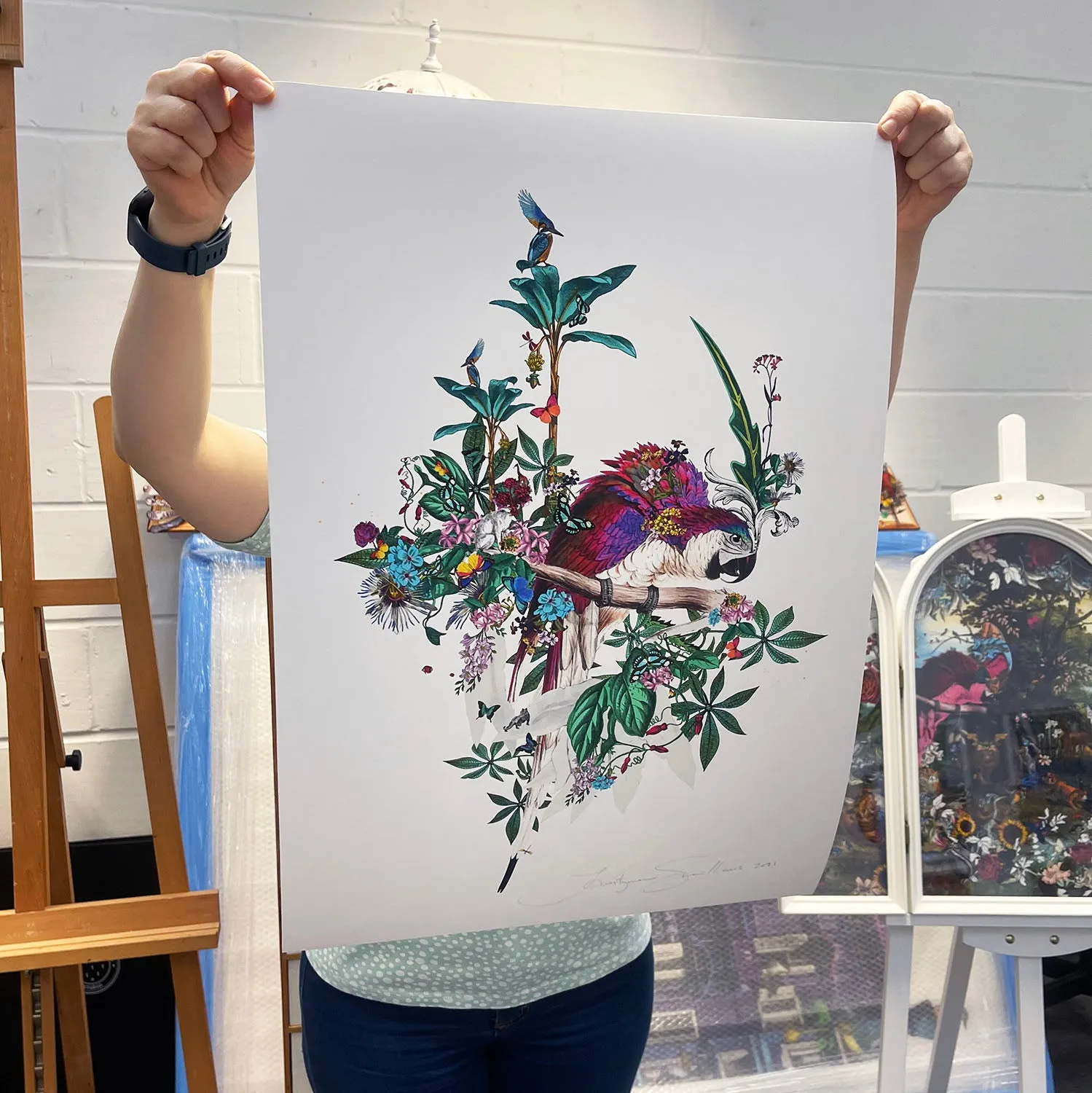 Flora & Fauna Lear - Neon White - Art Print