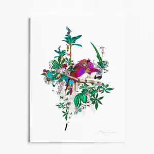 Flora & Fauna Lear - Neon White - Art Print