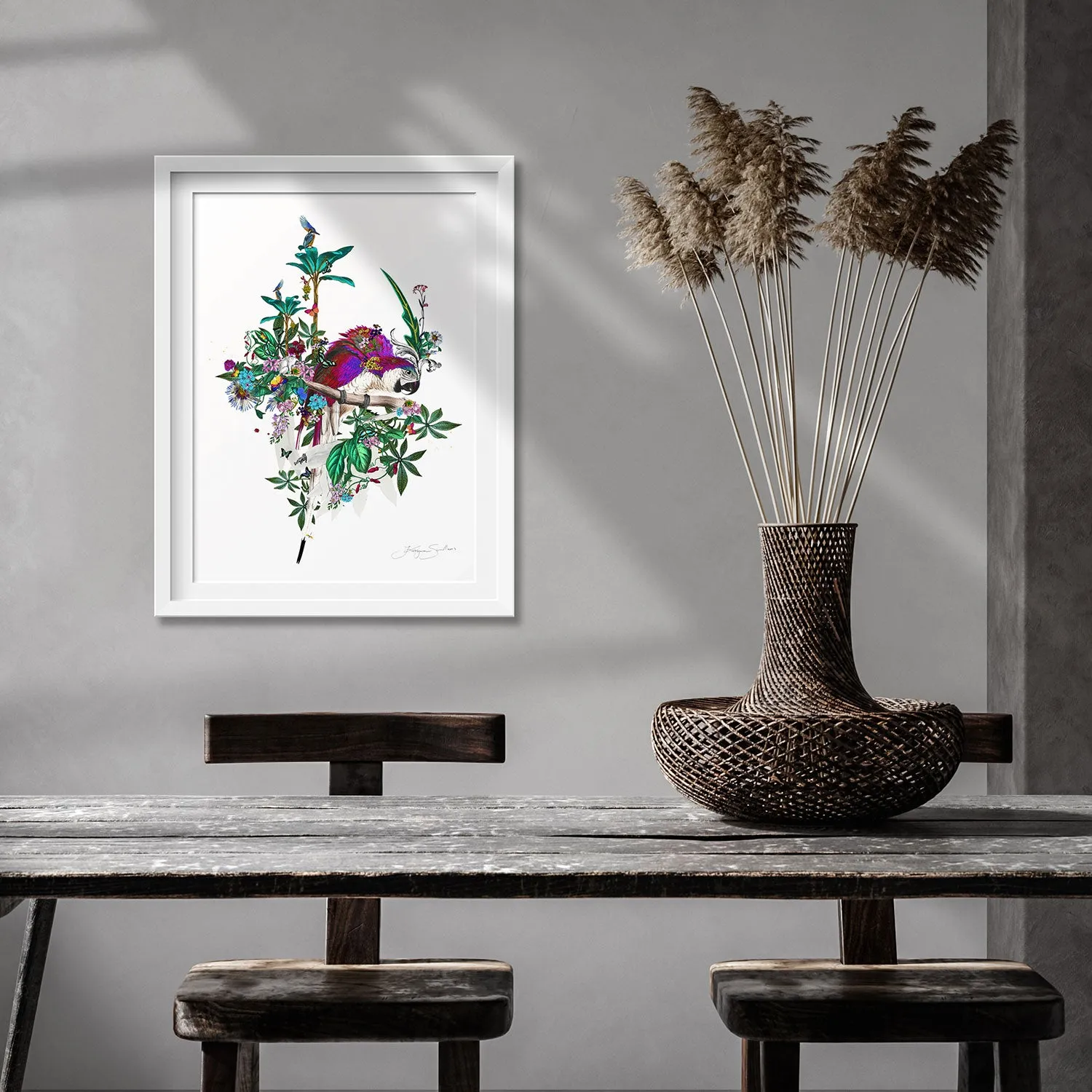 Flora & Fauna Lear - Neon White - Art Print