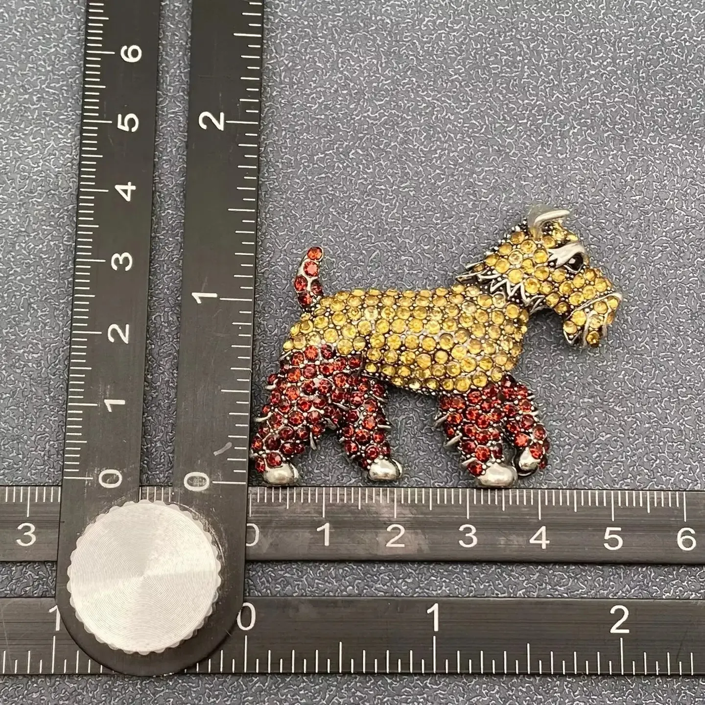Full Rhinestone Schnauzer Dog Brooch