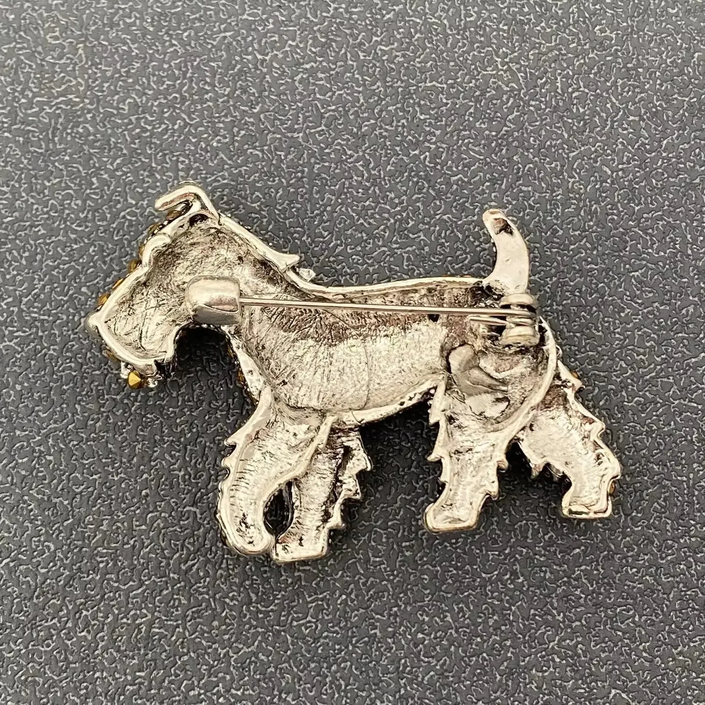 Full Rhinestone Schnauzer Dog Brooch