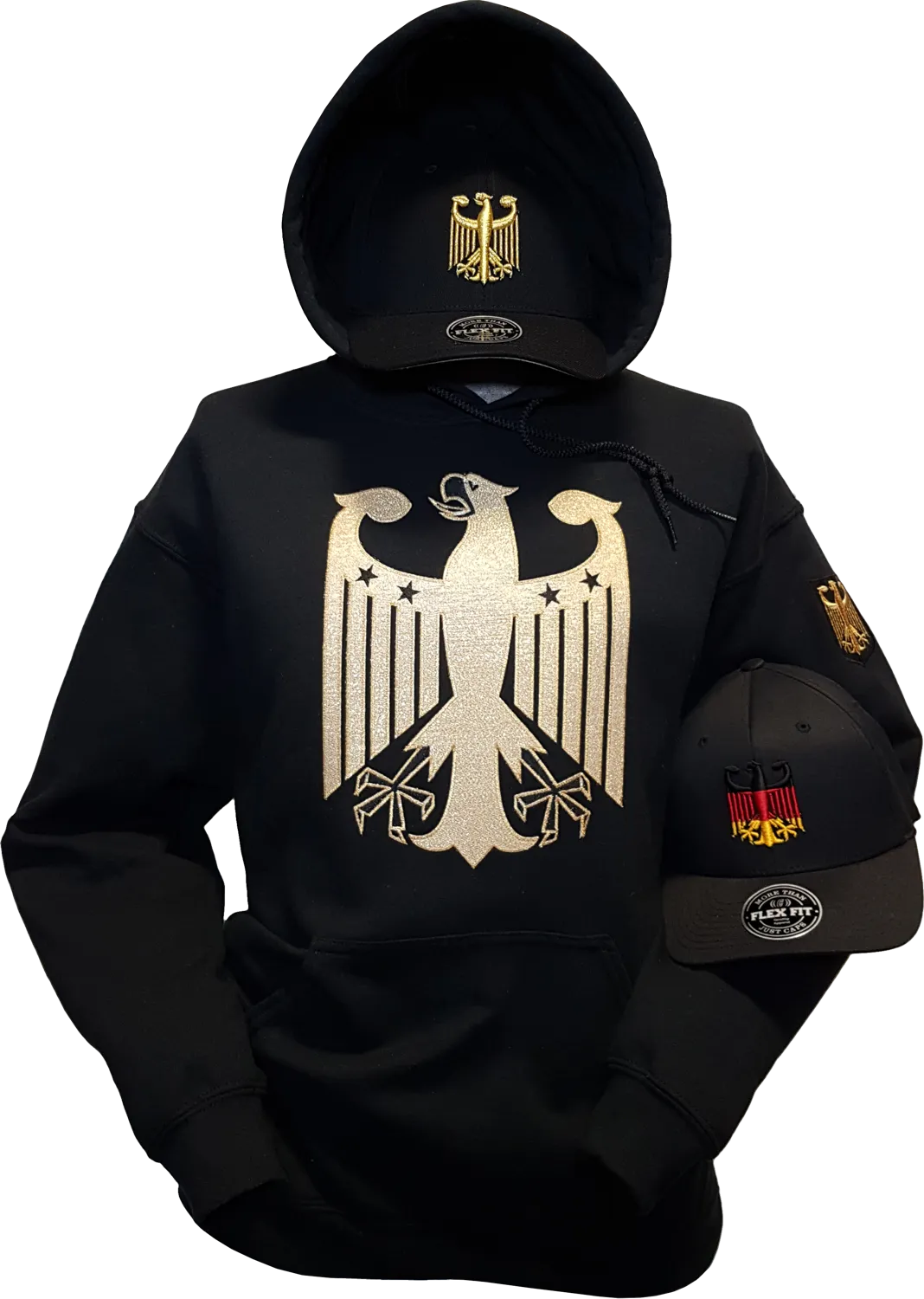 Germany Hoodie Chivalry Black Metallic Gold