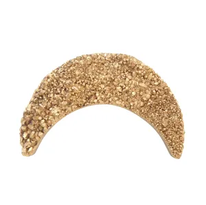 Gold druzy moon ring