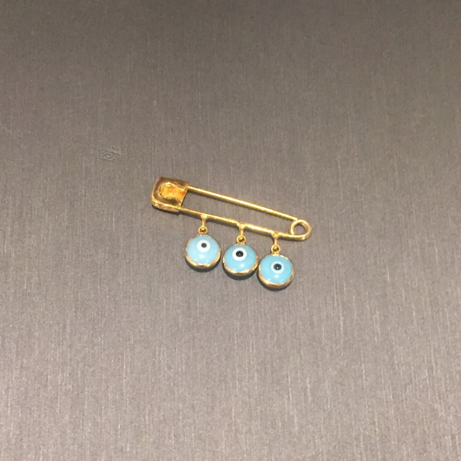 Gold Evil Eye Safety Pin