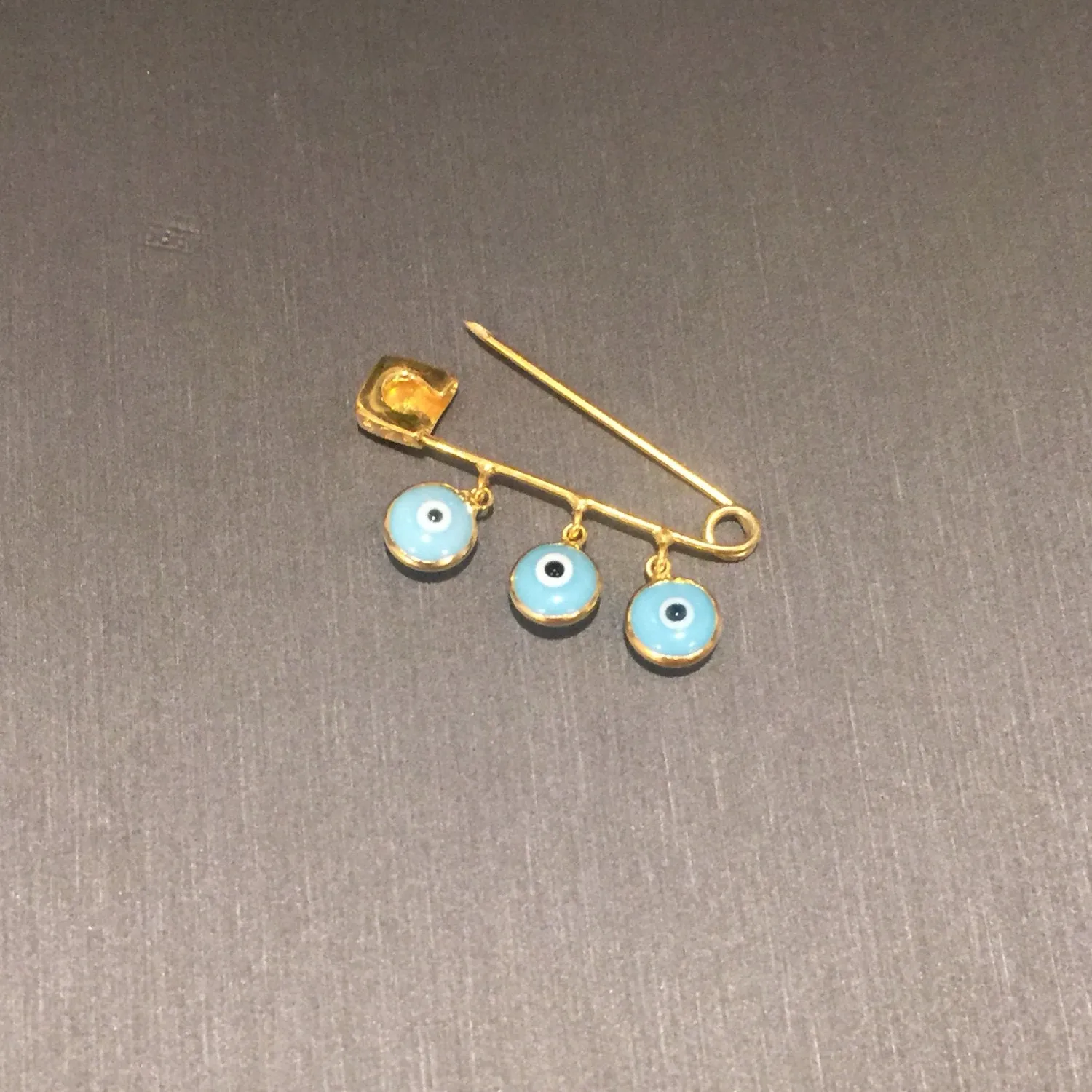 Gold Evil Eye Safety Pin