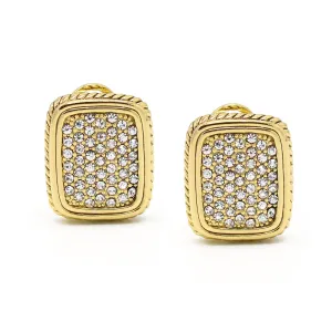 GOLD PAVE CRYSTAL POST EARRINGS#12504ER-G (FC14)