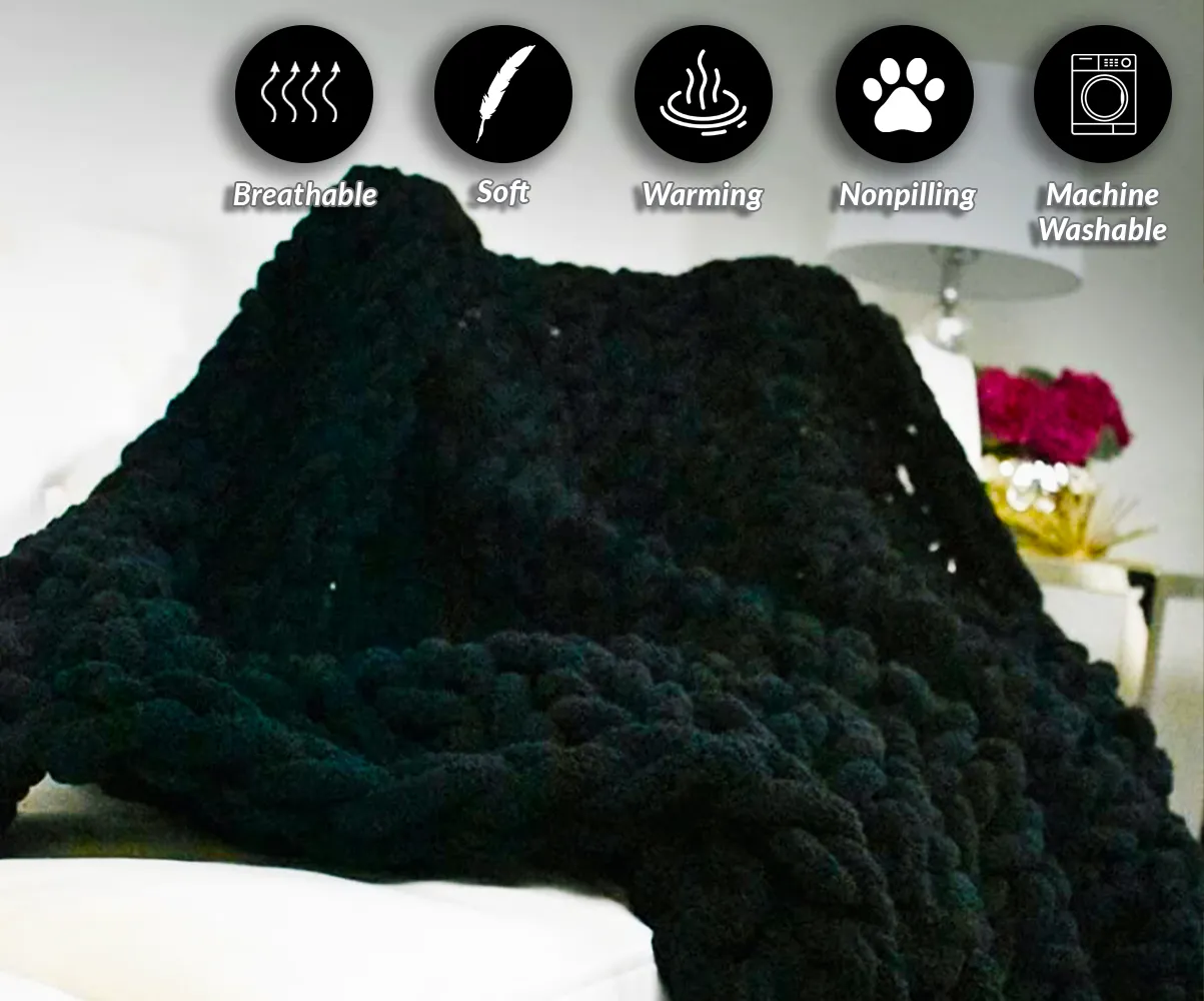 GOLD TEXTILES Chenille Throw Blanket ( 50X60 Inches ) Warm Soft Cozy for Lounge Sofa ,Couch & Bed, Home Decor