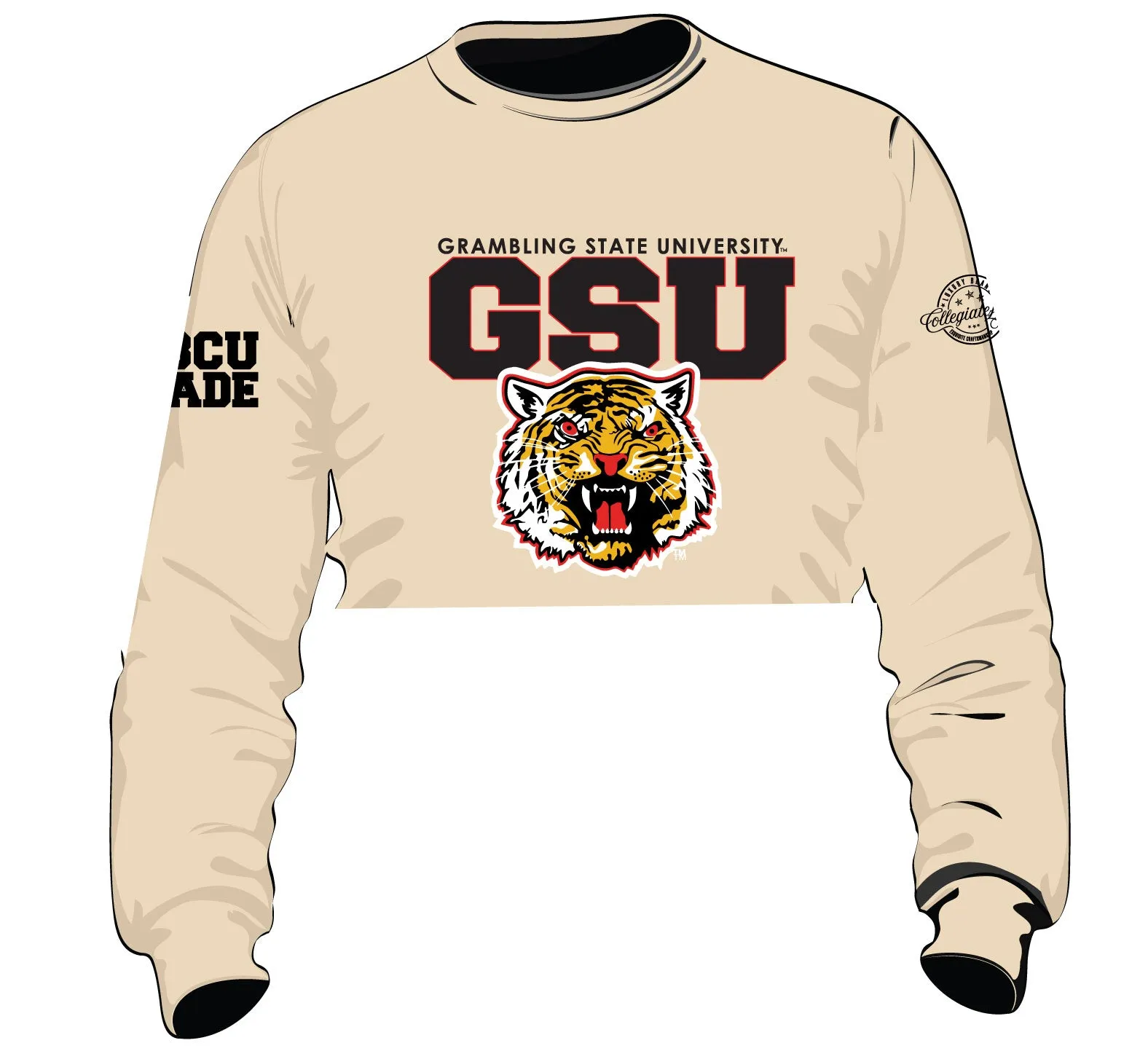 GRAMBLING STATE | CREAM  Chenille Crop SWEATSHIRT