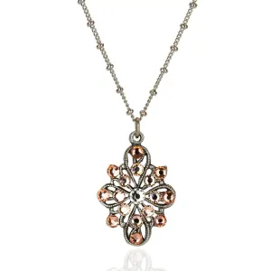 Hana Peach Crystal Flower Blossom Necklace