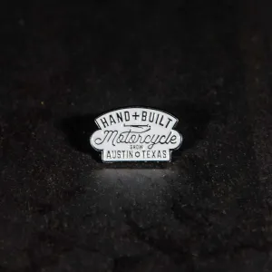 Handbuilt Show Script Soft Enamel Lapel Pin - White