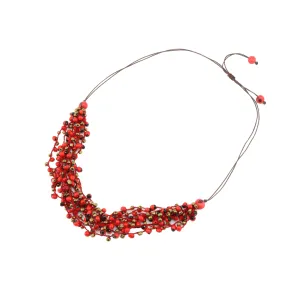 Handcrafted Red Huayruro Bead Necklace