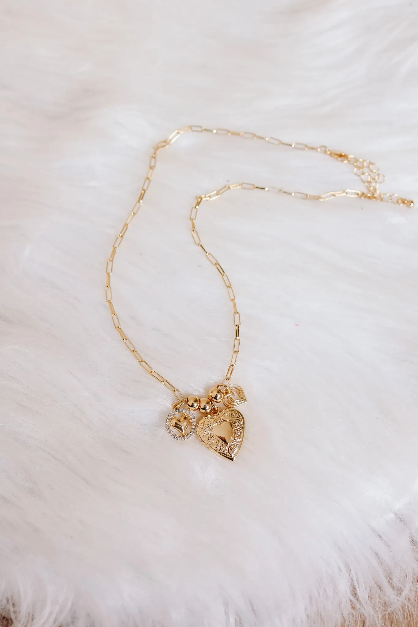 Heart Charm Locket Necklace