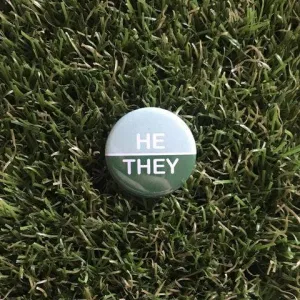 He/They Pin-back Button