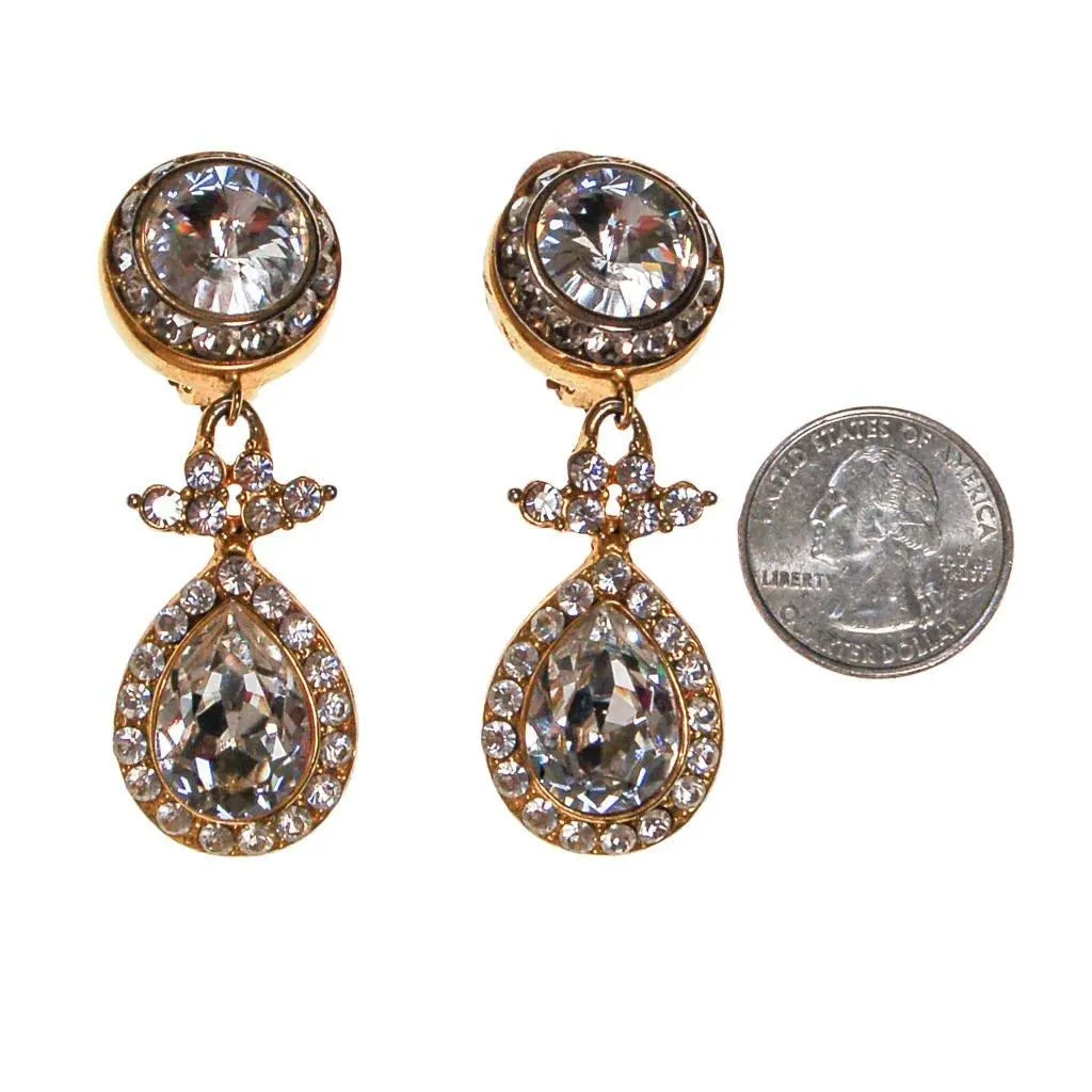 Huge Rhinestone Dangling Statement Earrings