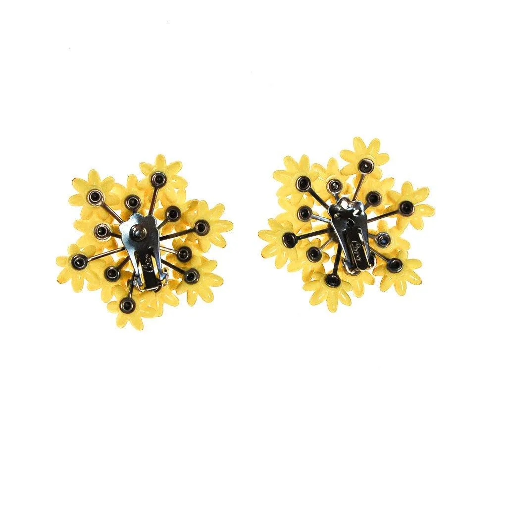 Huge Yellow Daisy Earrings by Coro