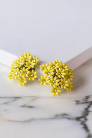 Huge Yellow Daisy Earrings by Coro