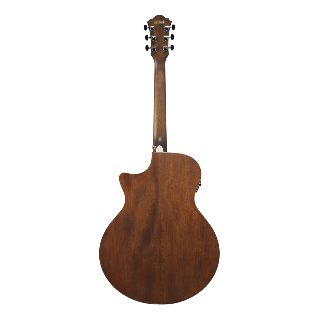 Ibanez AE140WKH Electro Acoustic Guitar Weathered Black Open Pore Top, Open Pore Natural Back and Sides